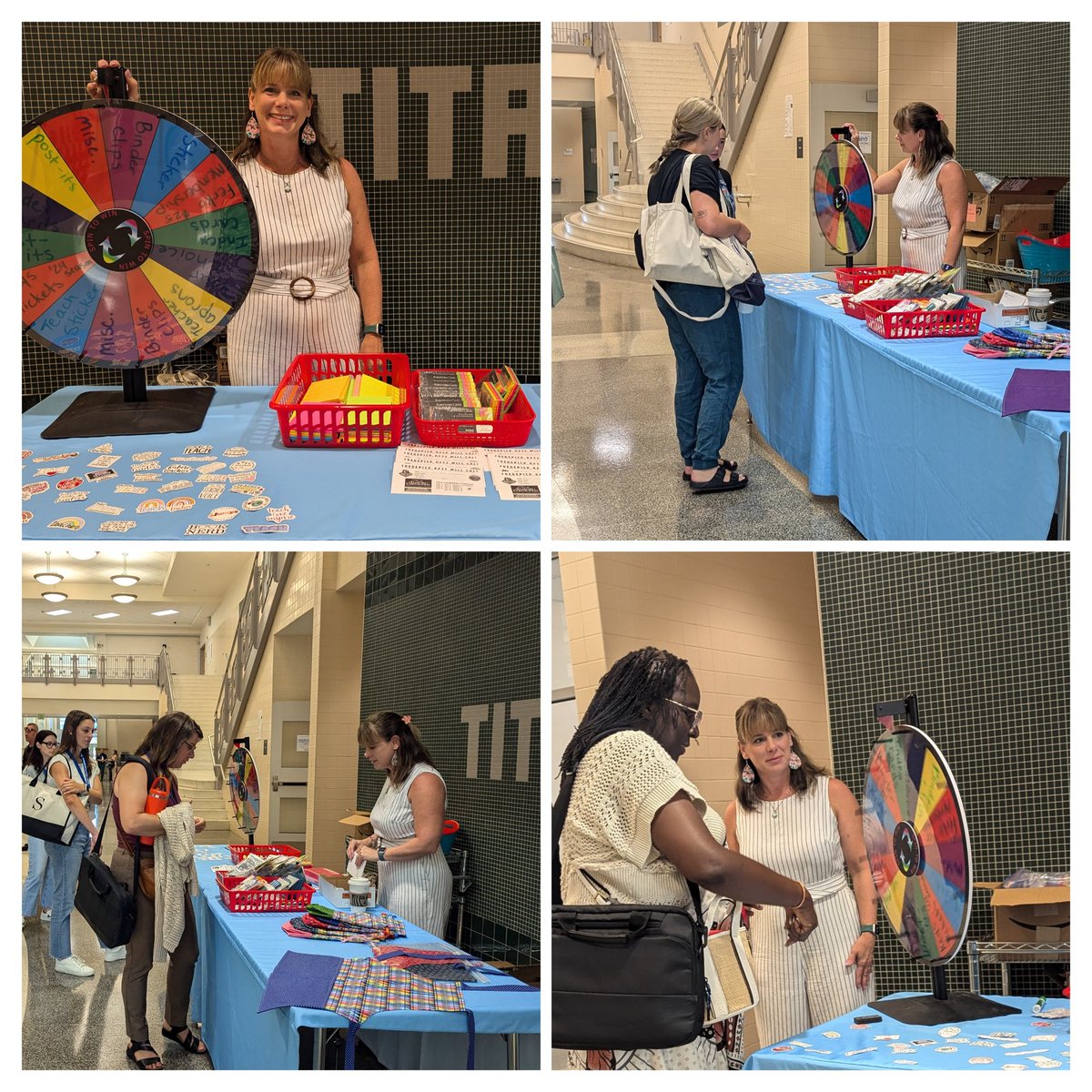 DThompsonFCPS's tweet image. We all WIN with the WHEEL OF WOW! @FCPSPLcoord kicking off Day 2 of @FCPSMaryland New Hire Symposium with educator prizes for our new colleagues! #InductionFCPS #FCPSPL