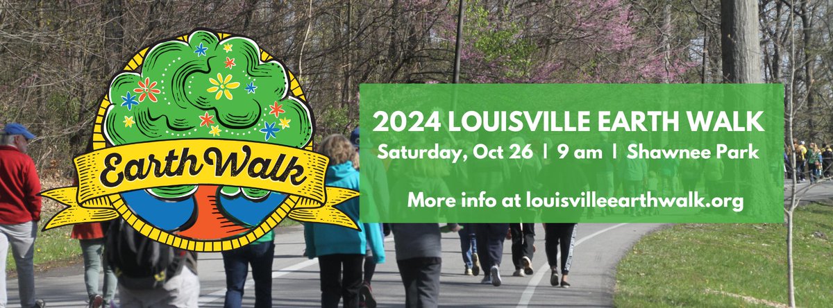 LouEarthWalk's tweet image. Save the date for the 2024 Louisville Earth Walk to be held on Saturday, October 26 at 9 am in Shawnee Park.