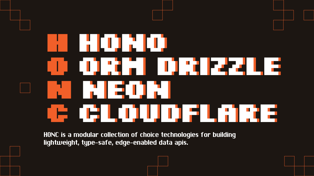 mies's tweet photo. The @fiberplane team has been having a lot of fun building on this stack and decided to give it a name:

Meet the HONC stack - a lightweight, type-safe, edge-enabled opinionated stack for modern web development.

H @honojs 
O @DrizzleORM 
N @neondatabase 
C @CloudflareDev https://t.co/GiIuDdBKpY