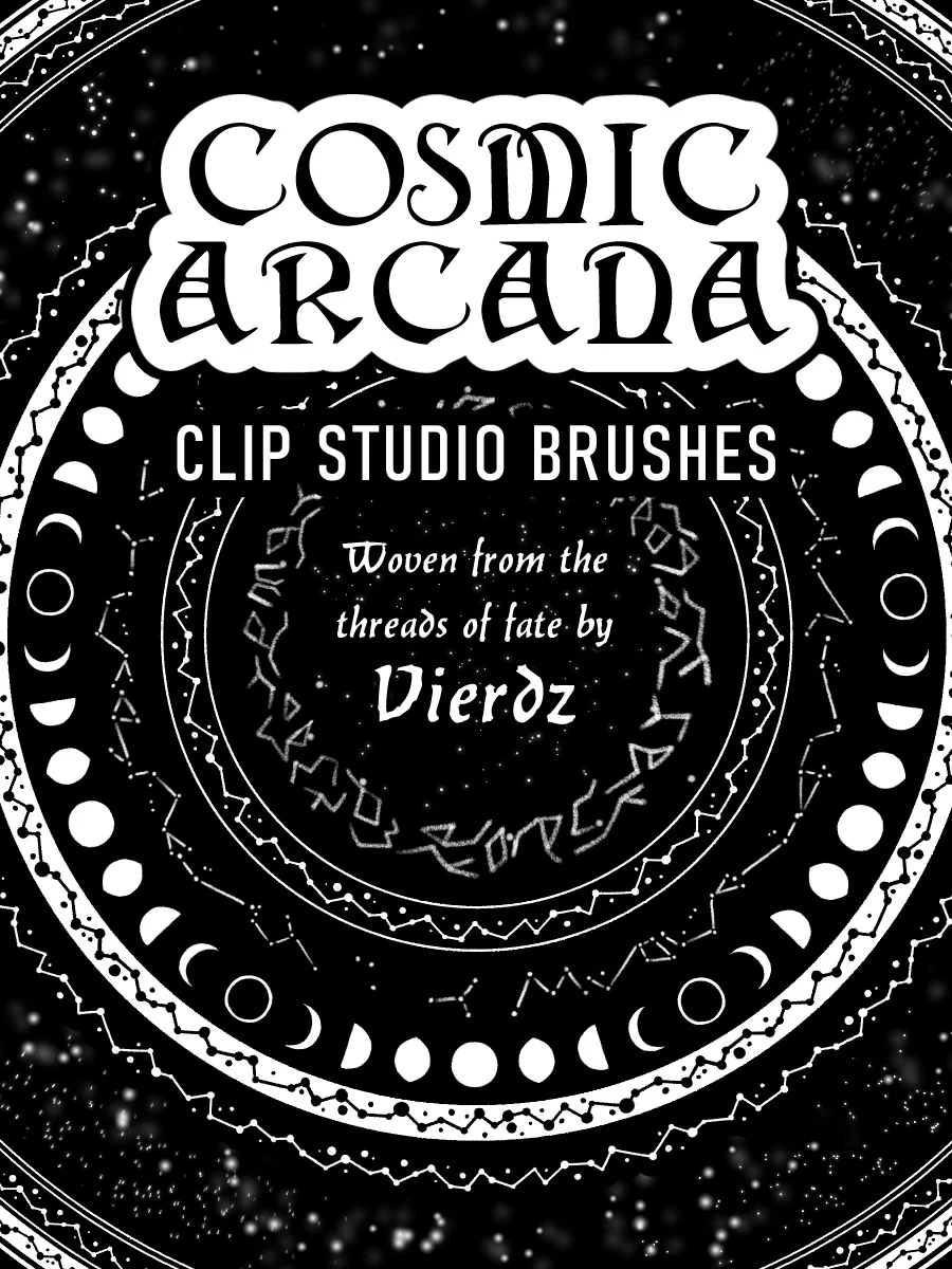 data_bu's tweet photo. "Cosmic Arcana" Digital Brushes (CSP)
https://t.co/f7CnLeeDLt

우주, 아르카나 컨셉의 클립스튜디오 무료 브러쉬입니다! 
손으로 그린 느낌의 별자리, 달, 별 등 총 14종의 브러쉬가 들어���어요!
가격은 0원부터 원하는만큼 후원 가능합니다! https://t.co/SW8eJ8IuYn