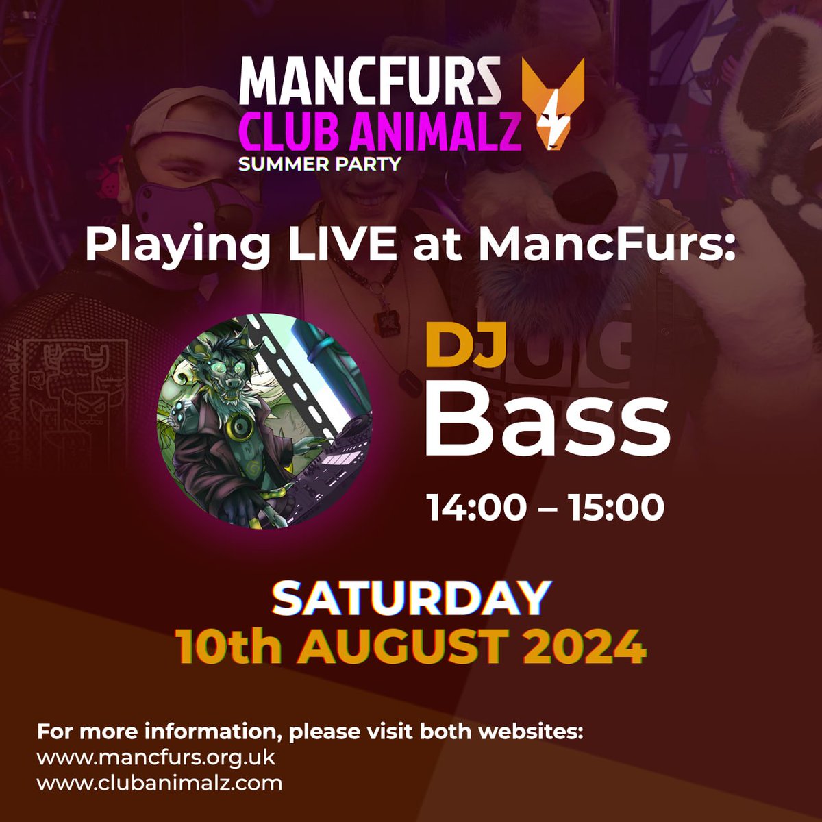 MancFurs's tweet photo. We're so back! (thanks Twitter 🙄)

Here's the full DJ line-up for this weekend's MancFurs x Animalz Summer Party! 🎧🎚️

@Beautyofthebass , @Kayla_Husky and @kiwi_calling all playing LIVE at MancFurs 🙌 https://t.co/99FAxWanZs