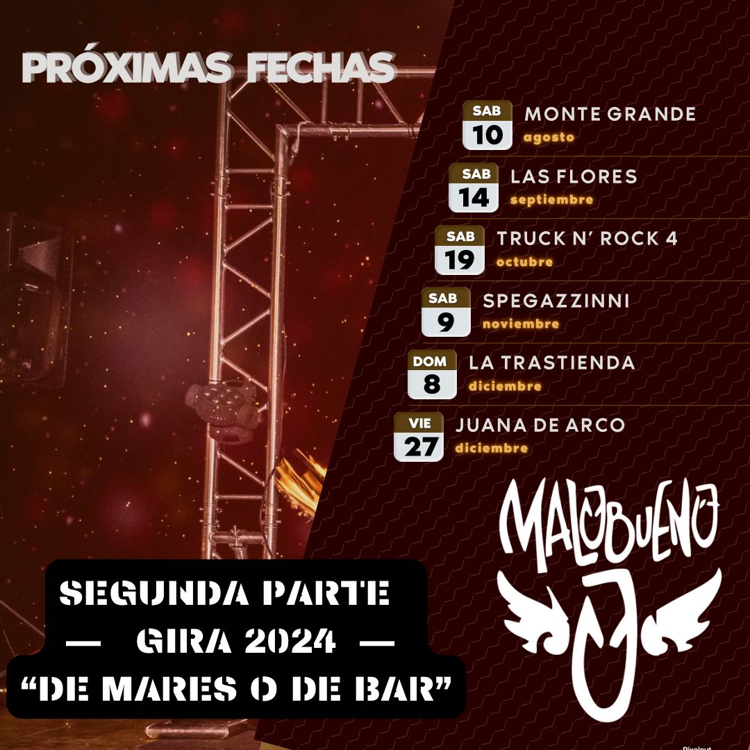 próximamente:

10 Agosto @el_templobar 

14 Septiembre - Las Flores

19 Octubre @trucknrock 

9 Noviembre @hechizo_bar_oficial 

8 Diciembre @latrastiendaoficial 

27 Diciembre @juanadearcocanuelas