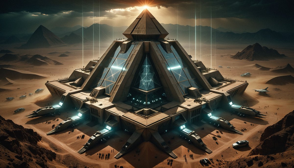 MusesAiCG's tweet photo. #mimiめる #AI背景部  
【お題】太陽
【prompt】sunnyとwideShot
エイリアン・ピラミッド軍事基地 | Alien Pyramid Military Base
https://t.co/RS2RJdQh2V https://t.co/moatiWzLwZ