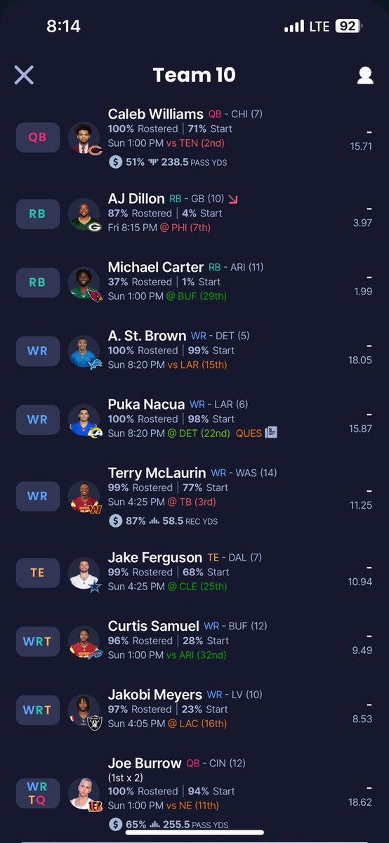 PrizeFinder_'s tweet photo. $100 Sleeper Orphan

12 team SF PPR TEP start 10

Very Active league

https://t.co/CxWY3A29JP

@MyFantasyLeague #FantasyFootball https://t.co/wADDyCV5z3
