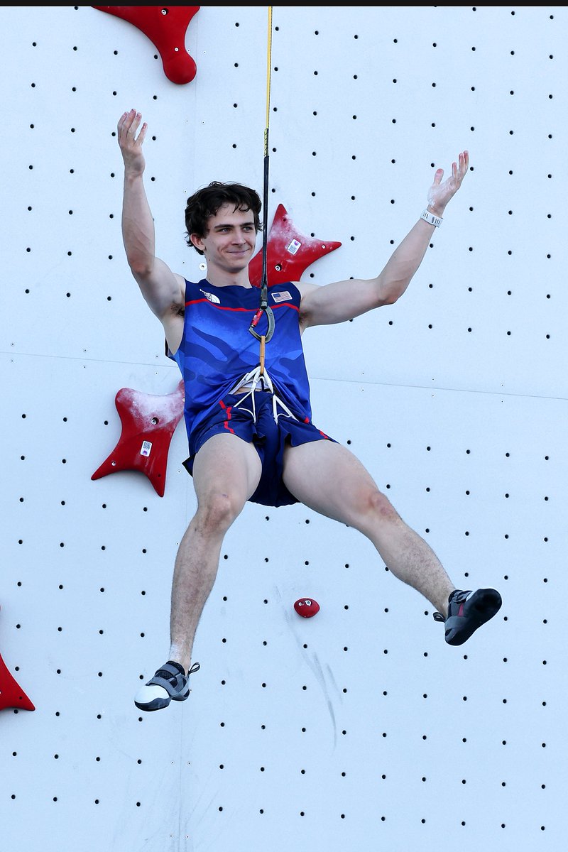 Paris2024's tweet photo. Imagine climbing 15m in 4.75 seconds ⌚️😱
🇺🇸 Samuel Watson did it!! New world record in men's speed qualifiers. 

#Paris2024 
📸 Getty https://t.co/jLomldLz57