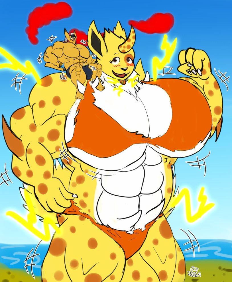 CaseyLJones3's tweet photo. Sketchmission: Beach Dynamaxing

Sketchmission for darknido of his characters Rina and UtopiaRayZexal (in his Pikachu form) Dynamaxing at the beach. https://t.co/qYoccUS0YX