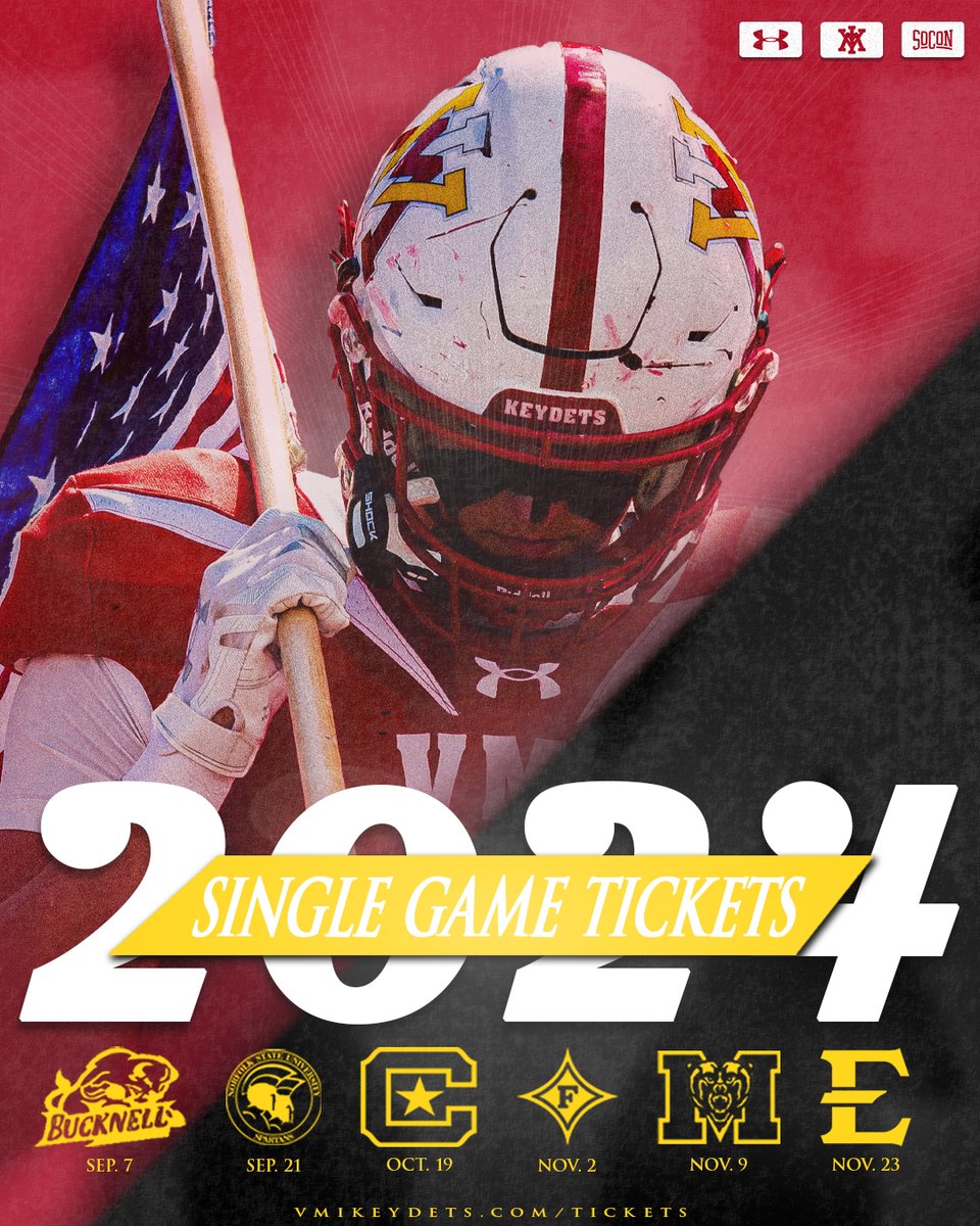 VMI_Football's tweet photo. Single game tickets go on sale Monday!

If you are a current season ticket holder, the deadline to renew your seats from 2023 is Friday, August 9.

For all ticket inquiries, visit https://t.co/eHMsXMo9x9

#RahVaMil #ALLIN https://t.co/LBj5uzwPSG