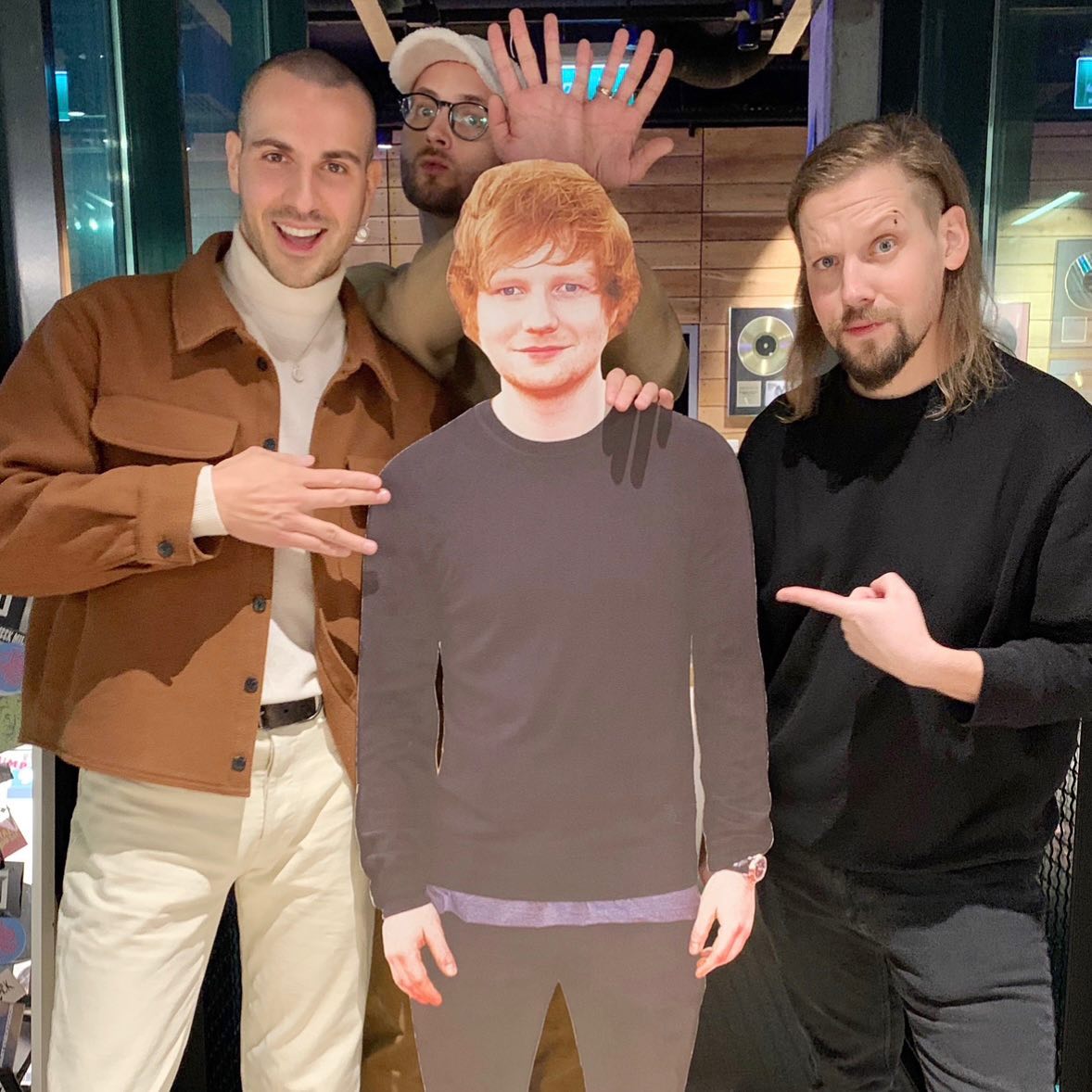 Ed Sheeran thank you for the opportunity to be on such an amazing stage!

We tried to recreate a photo taken a few years ago where we took a picture with a cutout of Ed. We think it worked out great!

Dreams come true! Thank you❤️

#edsheeran #mathematicstour #openingact #theroop