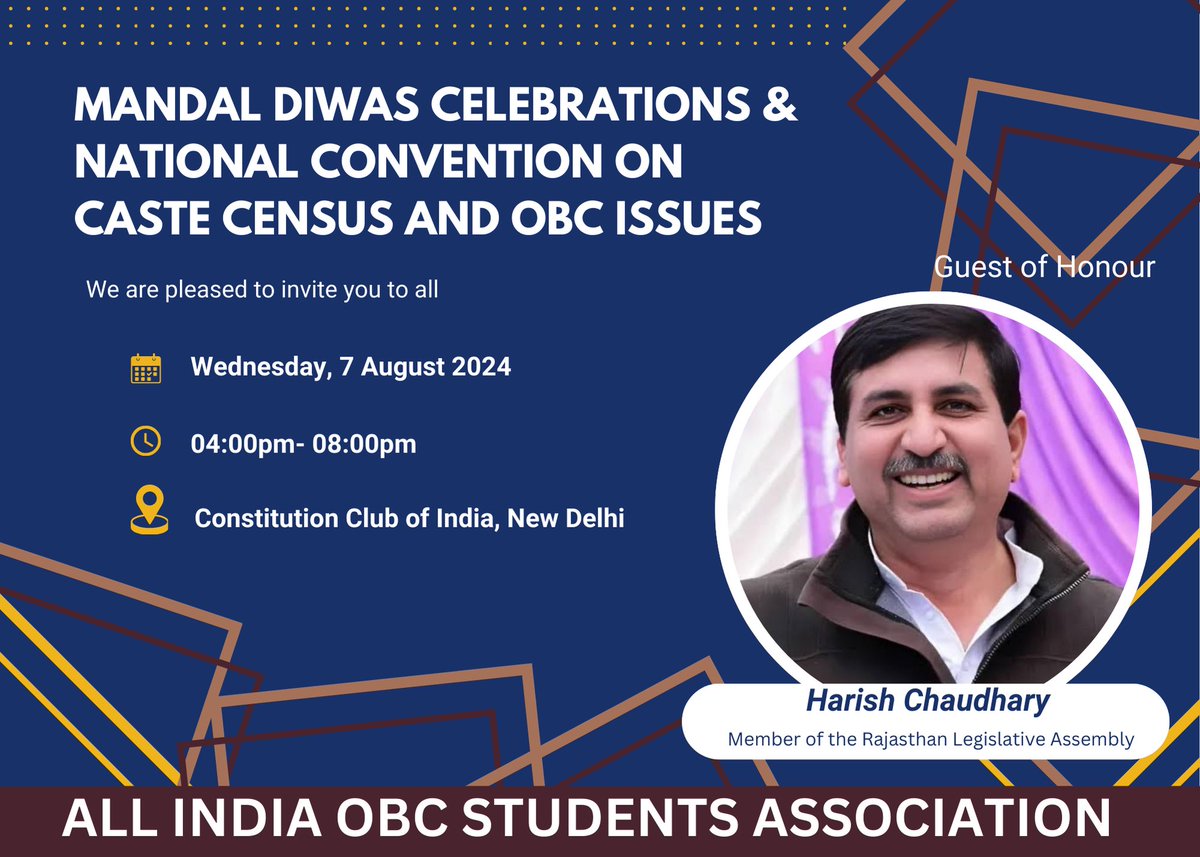 Omprakashsiyag0's tweet photo. @Barmer_Harish @aiobcsa @Barmer_Harish @aiobcsa
#IndiaDemandsCasteCensus #NationalConvention #OBCIssues https://t.co/siQxtJjZR5