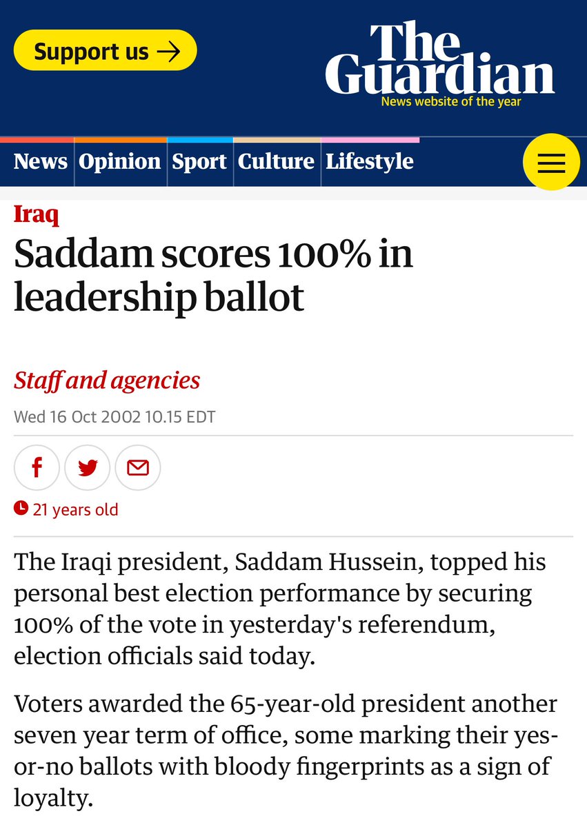 thevivafrei's tweet photo. Wow, @KamalaHarris got 99% of the delegate votes! Amazing!

She did better than Vladimir Putin! Not quite as good as Saddam Hussein, but it is difficult to beat 100%.

I’m old enough to remember when mainstream media used to understand that getting 99% of the vote was evidence of fraud.