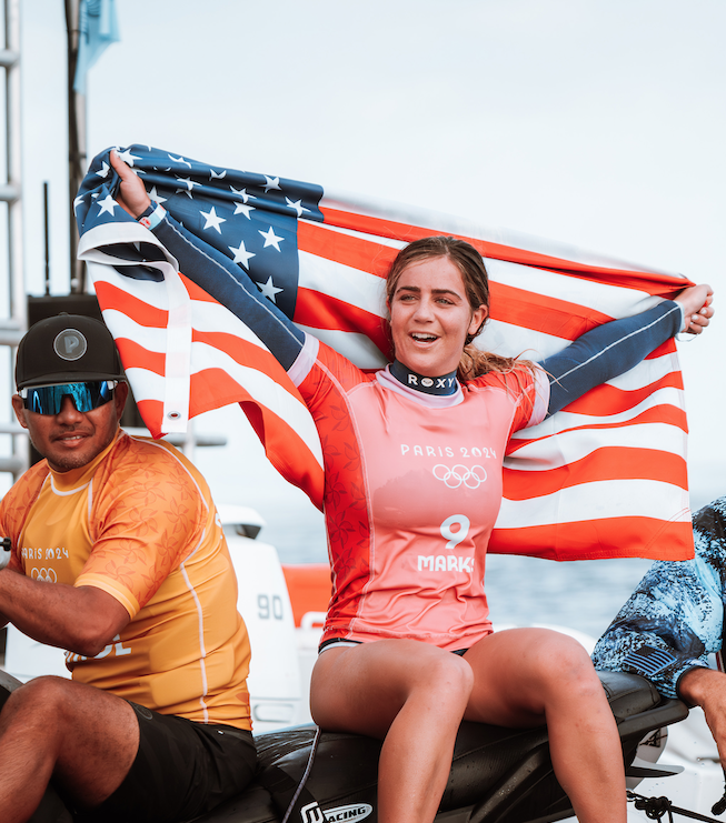 SurfGirlMag's tweet photo. Congrats to Caroline Marks the new @Olympics Surfing Gold Medalist. Read the full report from the Finals Day here https://t.co/fA3lZgYHAb https://t.co/deGCQ4UFox