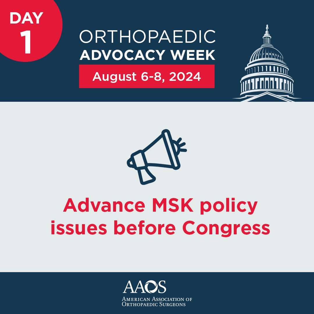 #OrthopaedicAdvocacyWeek starts TODAY! 

Let's advance MSK policy issues before Congress. With just two clicks, you can send letters directly to Congress 📨 and help push critical legislation across the finish line: bit.ly/3YQeEPF
#OrthoAdvocacyinAction