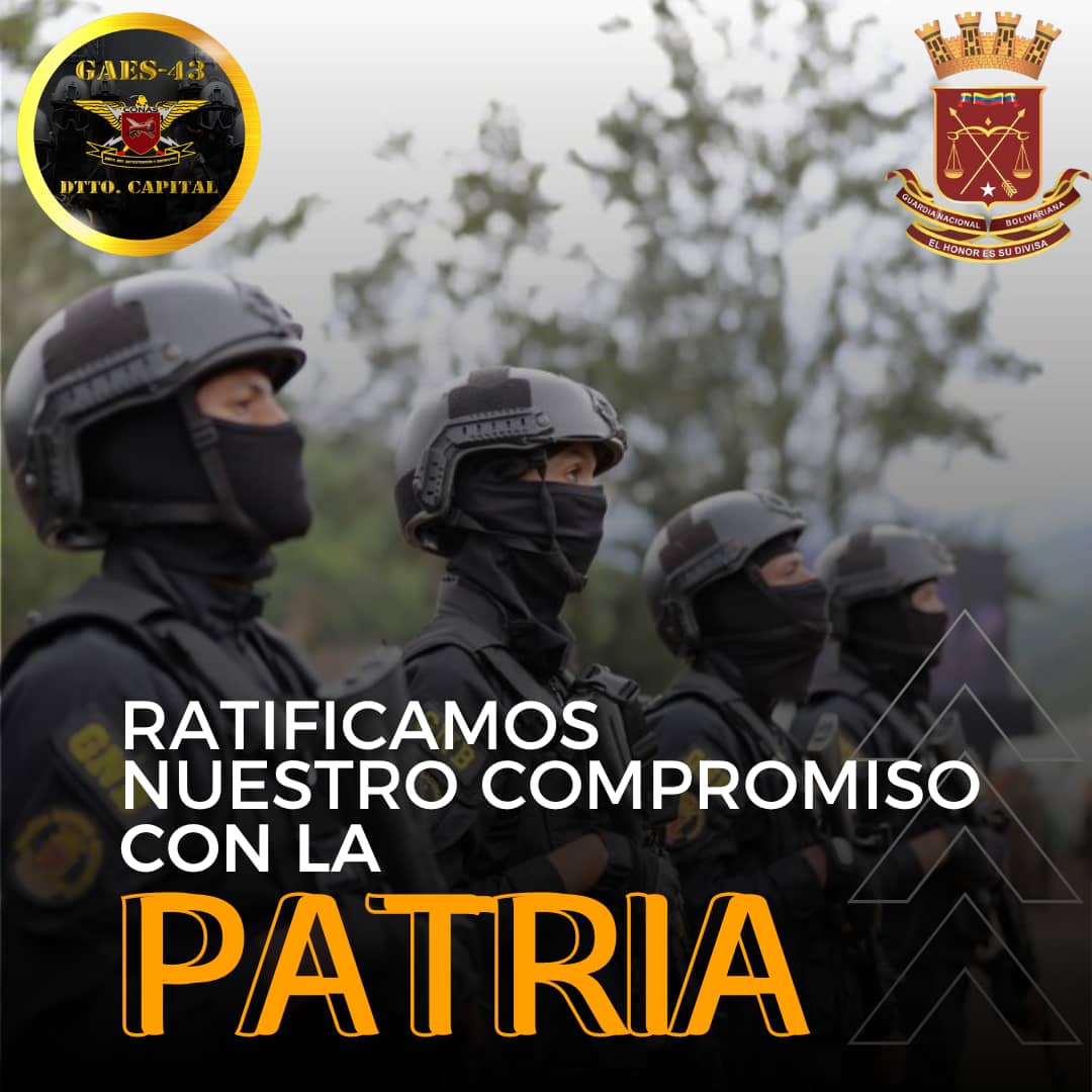 #6Ago || Ratificamos día a día nuestro máximo compromiso con la Patria. 

.<a href="/GNB_tachira/">GNB_Táchira 🇻🇪 ✨</a>