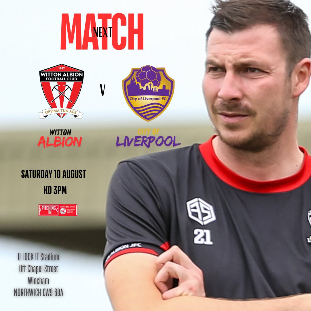 It's nearly time!
New season starts this Saturday when we're at home to <a href="/CityofLpoolFC/">City of Liverpool FC</a> 
Come and support Benny and the Lads
Adults £12 | Concess £7 | 18-21 £5 | U18s £3 | Jnr members &amp; U5s free

U LOCK IT Stadium, CW9 6DA