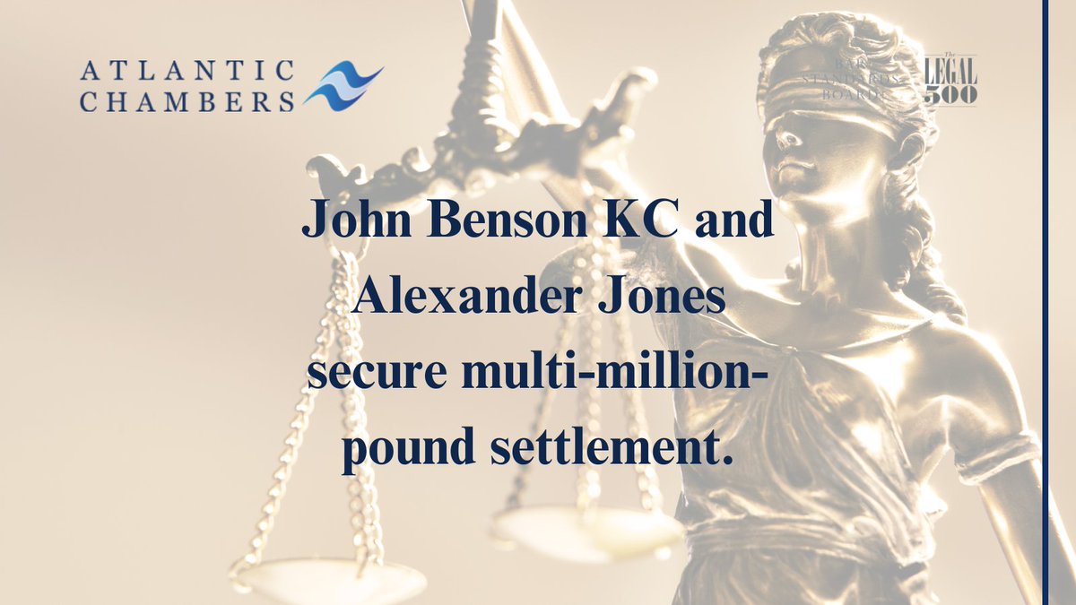 John Benson KC and Alexander Jones secure multi-million pound settlement for client, read more: atlanticchambers.co.uk/john-benson-kc…
#personalinjury #civillaw #settlement #compensation #rta
