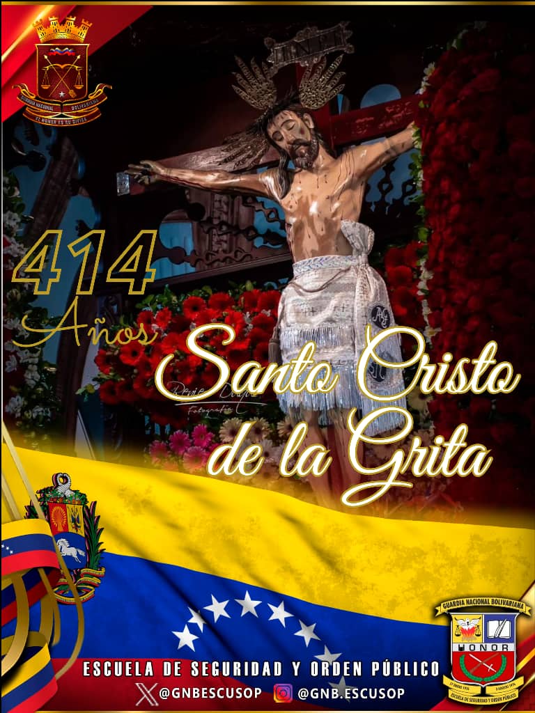 Santo Cristo de La Grita, manifestación religiosa de profundo arraigo en los andes venezolanos, que tiene su celebración cada #6Ago en la población de La Grita, capital del municipio Jáuregui del estado Táchira, desde el año de 1610.