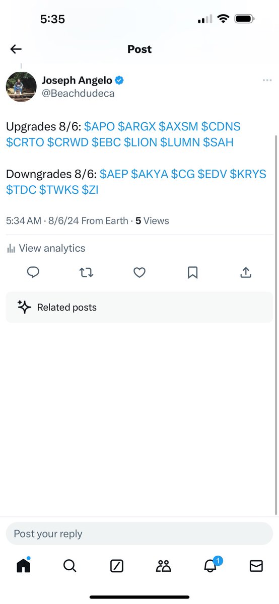 Beachdudeca's tweet photo. August 6 #Watchlist #MyFocus
$KOLD $YANG $TSLA $COIN
$SPX $SOX $QQQ 📉 🪙 🤔
$CELH $LUMN $MPC $PLNT $TGTX $KVUE $CEG $UBER $CAT $LCID $PLTR
$NVDA $AMD $INTC
$AAPL $META $MFST $GOOGL $AMZN
$CCL $RCL $NCLH $CZR
$NEM $COPX $AA $SLV $CLSK
$HOOD
$ZI $TDC https://t.co/EgEMydEToK
