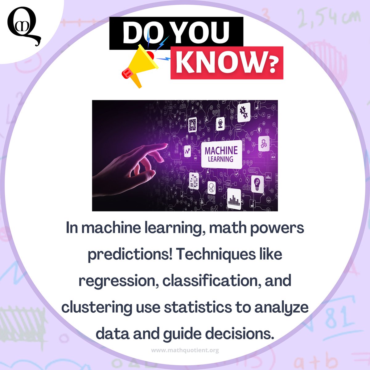 math_quotient's tweet image. 🔍 Dive into the math behind machine learning! Regression, classification, and clustering use statistics to turn data into smart decisions.
#MachineLearning #DataScience #MathInTech #Statistics #AI #DataAnalysis #TechTrends #Innovation #DubaiTech #MathQuotient