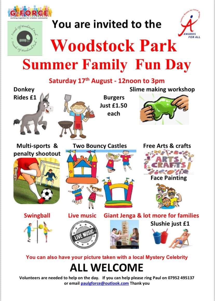 Events happening on Woodstock Park in #Broadheath over the summer