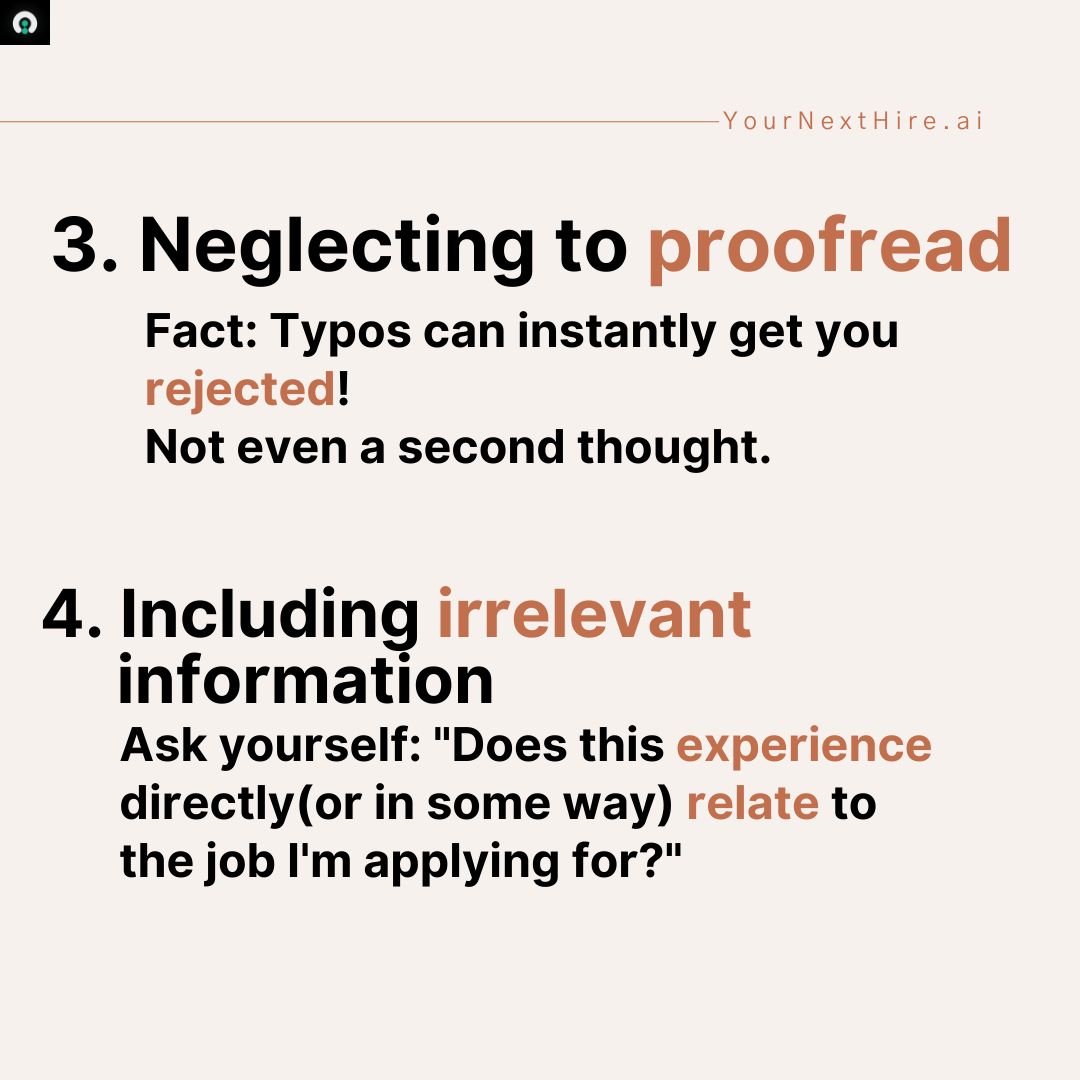 yournexthire_ai's tweet photo. Save your Resume from being instantly left-swiped.

5 (Small) mistakes to avoid at all costs!

#resume #hiring #recruitment https://t.co/C8wFBIzw6U