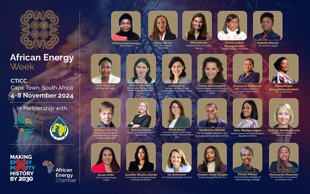 Real_AEW's tweet photo. Women-led Speaker Lineup to Champion Leadership, Innovation at AEW 2024
Women are at the front of innovation; networks and organisations led by women are paving the way for low-carbon solutions and teamwork. The largest energy event on the continent, African Energy Week (#AEW): Invest in African Energy, will have women steering the conversations as well.
With the goal of eliminating energy poverty by 2030, the event aims to stimulate investment in the African energy sector and its value chain, highlighting the role of energy as a driver of economic growth.
Women are aiding M&A activity in Africa, supporting deals and developing projects, and bringing newfound innovation to the legal, global intelligence, and finance sectors. From offering data-driven insights and market information to supporting transactions and contracts to providing capital, logistics and consultancy support, institutions from across the world continue to play a major part in driving investment and development in African energy.
https://t.co/kCxkh3qyNq
