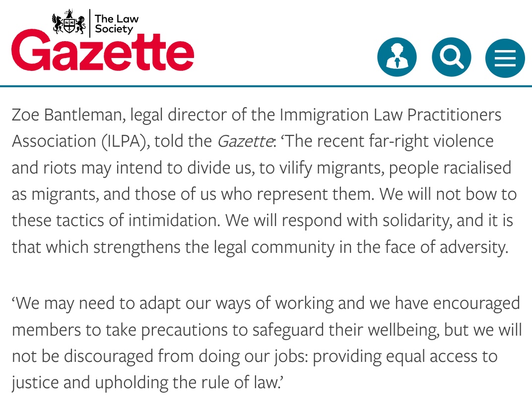 Zoe Bantleman (@zoebantleman) on Twitter photo We must stand together, in times like these.
Thanks to <a href="/MonidipaFouzder/">Monidipa Fouzder</a>, <a href="/lawsocgazette/">Law Society Gazette</a> for covering this important issue. We must stand together, in times like these.
Thanks to <a href="/MonidipaFouzder/">Monidipa Fouzder</a>, <a href="/lawsocgazette/">Law Society Gazette</a> for covering this important issue.