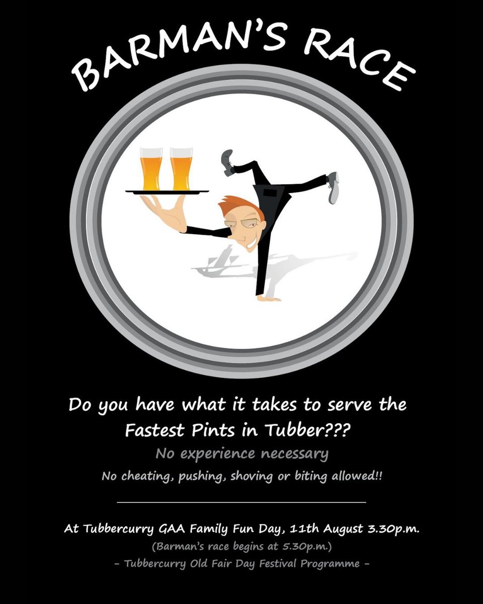 An exciting new addition to our Family Fun Day as part of the <a href="/oldfairday/">Old Fair Day</a>   this Sunday 

Who will come out on top??? Come along and shout on your favourite barmen from around the town