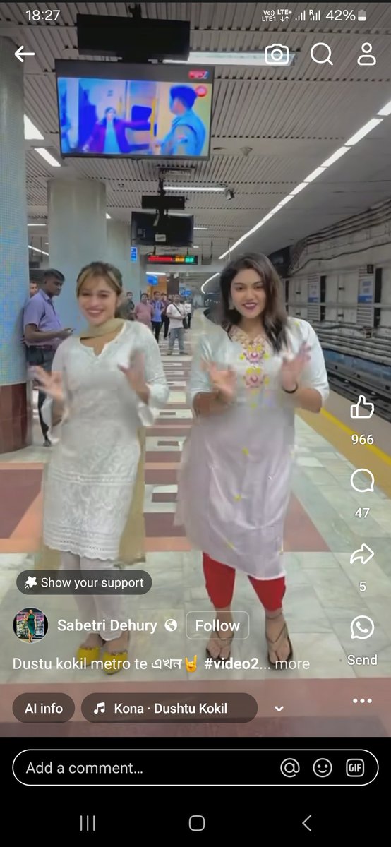 sumanta122's tweet photo. @AshwiniVaishnaw Sir, please find the attachment here with, these girls are photographing for a reel in a metro station in KOLKATA, RANINDRA SADAN, creating nuisance, and against the law, of no photography zone, its been daily matter in metro railway creating nuisance for reels. https://t.co/P0Gjnvyzty