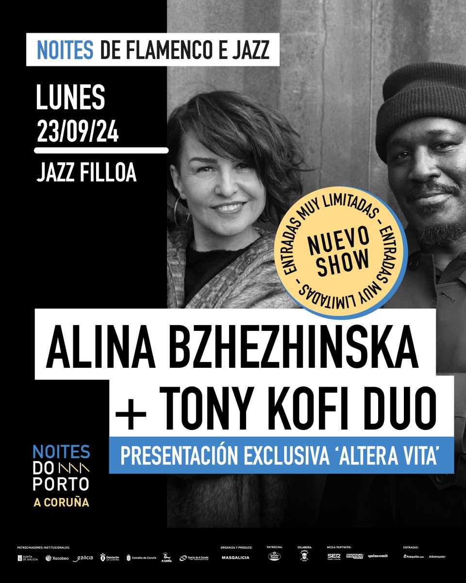 Noites do Porto (@noitesdoporto) on Twitter photo ๐ท๐ข ยก๐ก๐จ๐๐ฉ๐ข ๐ฆ๐๐ข๐ช ๐๐๐๐ก๐ ๐๐ญ๐๐๐ญ๐๐๐ก๐ฆ๐๐ & ๐ง๐ข๐ก๐ฌ ๐๐ข๐๐! ๐ข๐ท
ยกAgotadas las entradas para <a href="/AlinaHarpist/">AlinaHipHarp</a> y <a href="/tonykofi/">Tony Kofi</a>! Disfruta del dรบo en โ๐ก๐ผ๐ถ๐๐ฒ๐ ๐ฑ๐ฒ ๐ณ๐น๐ฎ๐บ๐ฒ๐ป๐ฐ๐ผ ๐ฒ ๐ท๐ฎ๐๐โ de #NoitesdoPorto24 en un 2ยบ pase a las ๐ฎ๐ฎ:๐ฌ๐ฌ en Jazz Filloa
โ ๐ท๐ข ยก๐ก๐จ๐๐ฉ๐ข ๐ฆ๐๐ข๐ช ๐๐๐๐ก๐ ๐๐ญ๐๐๐ญ๐๐๐ก๐ฆ๐๐ & ๐ง๐ข๐ก๐ฌ ๐๐ข๐๐! ๐ข๐ท
ยกAgotadas las entradas para <a href="/AlinaHarpist/">AlinaHipHarp</a> y <a href="/tonykofi/">Tony Kofi</a>! Disfruta del dรบo en โ๐ก๐ผ๐ถ๐๐ฒ๐ ๐ฑ๐ฒ ๐ณ๐น๐ฎ๐บ๐ฒ๐ป๐ฐ๐ผ ๐ฒ ๐ท๐ฎ๐๐โ de #NoitesdoPorto24 en un 2ยบ pase a las ๐ฎ๐ฎ:๐ฌ๐ฌ en Jazz Filloa
โ
