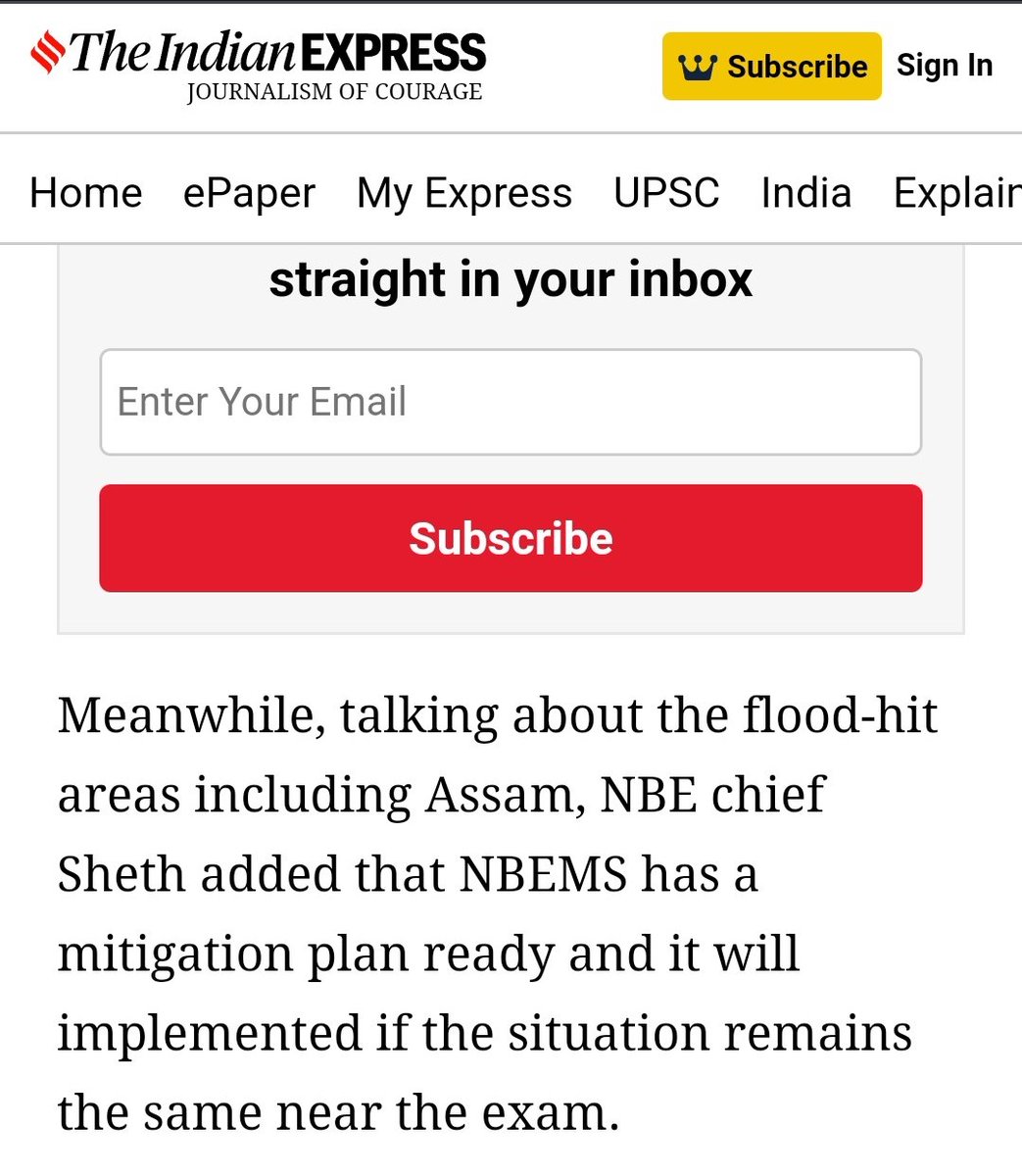 Sourav_here_007's tweet photo. NBEMS have mitigation plan ready!
What it could be?
Speed boat and life jacket will be provided along with admit card?
We are looking for adventure!

PS: My hometown is Agartala and alloted centre at Guwahati 
@JPNadda @MoHFW_INDIA @NMC_IND 
#NeetPG_mismanagement 
#NEETPG2024 https://t.co/9yyMv6MqUd