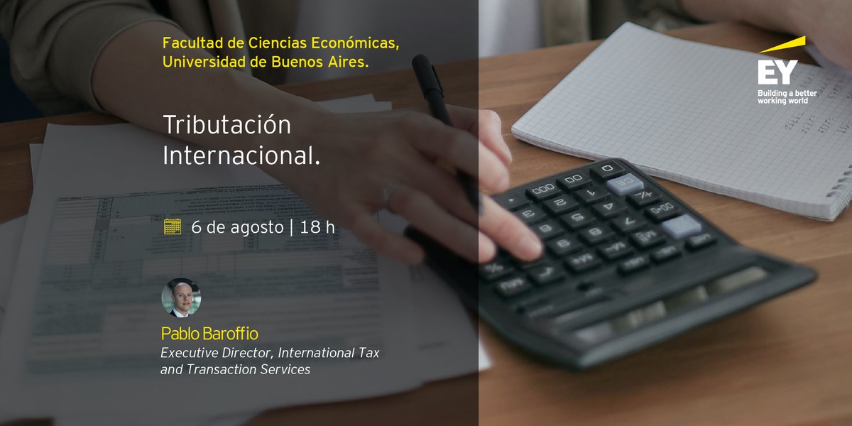 EY_CareersAR's tweet photo. Te invitamos a una nueva charla del Ciclo de actualización profesional junto a @UBAeconomicas, sobre tributación internacional, de la mano de @pablobaroffio, Executive Director de nuestro equipo de #Impuestos.

📅 6 de agosto
⏰18 h

Unite acá 👉 https://t.co/0t2AF4hr2v https://t.co/cK0dHgz38X