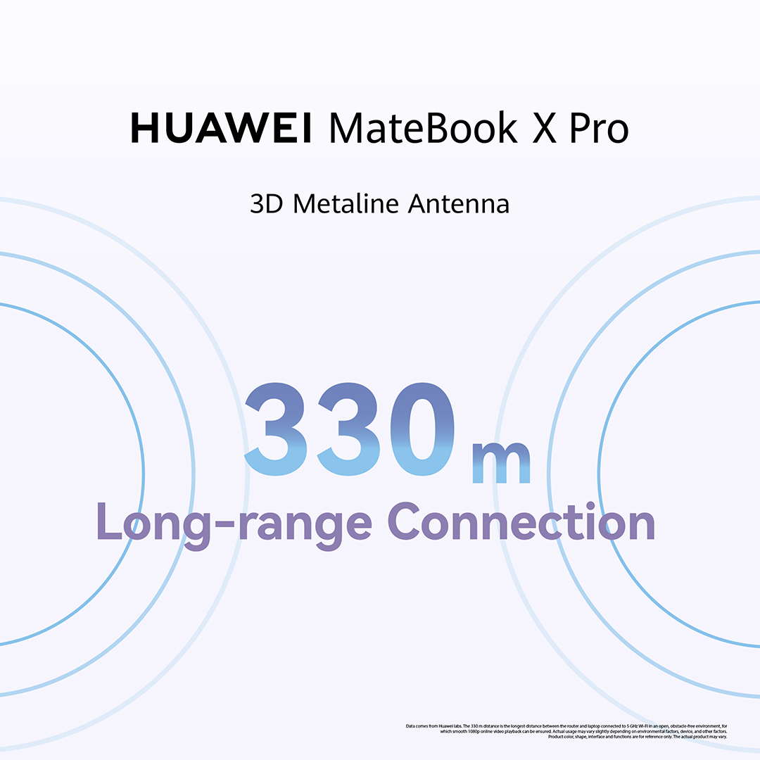 HuaweiZA's tweet image. 🌐 Reach new horizons with #HUAWEIMateBookXPro. A 3D Metaline Antenna connects you as far as 330m for uninterrupted browsing! 📡