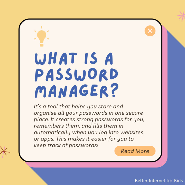 safeinternetday's tweet photo. Did you know? 📚A password manager creates strong passwords, stores and organises them securely. It helps when you must renew a password after having used it to login on an unsafe public device 🔒 Read more here👉https://t.co/0JUNpnjTHZ #DigitalSunScreen https://t.co/61Z8yDiqLP
