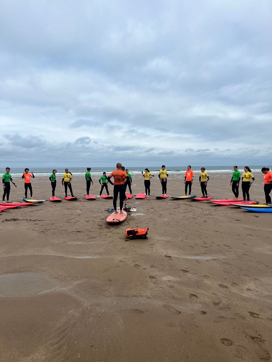 CampXL's tweet photo. first surfing sessions absolutely loads of fun even in slight grey skies but everyone enjoyed catching  some waves 🌊 🤙🏄‍♂️🏄‍♀️ https://t.co/uDEsbkCIUH