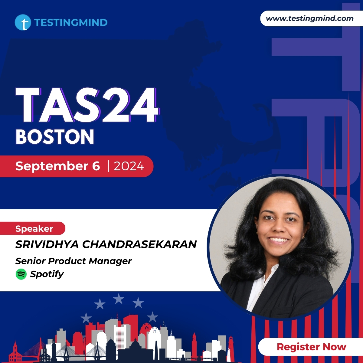 testingmindcon's tweet image. 🚀We are excited to announce that Srividhya Chandrasekaran from Spotify will be a featured speaker at the Test Automation Summit in Boston on 6th September 2024! 🎉
🔗 Register now: testingmind.com/event/tas2024/…
#TestAutomation #SoftwareExcellence #DeveloperPortals #BostonEvent