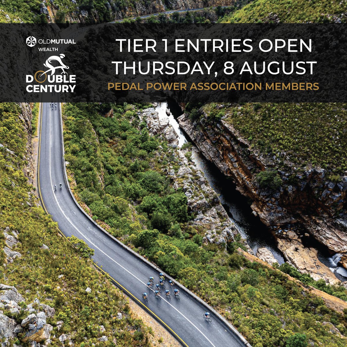 It’s time to start gathering your teammates!
Tier 1 entries for paid-up Pedal Power Association members open on Thursday, 8 August at 1pm.
Tier 2, General Entries, open on Mon, 12 August at 1pm.

Visit the website for entry details.
#OldMutualWealthDC #OMWDC #FurtherTogether
