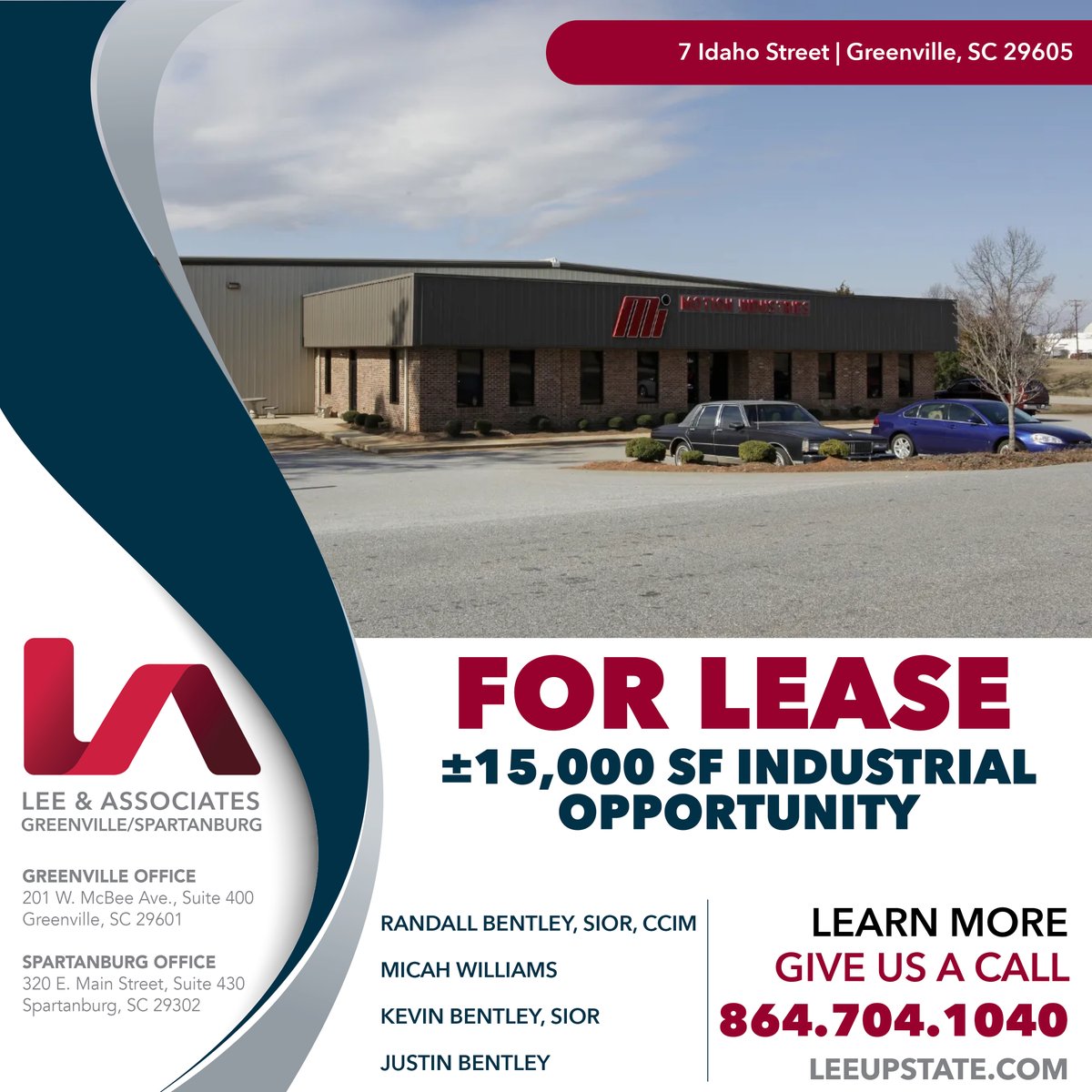Lee &amp; Associates Greenville / Spartanburg is pleased to present this ±15,000 SF industrial opportunity for lease located at 7 Idaho Street in Greenville, SC.
Click here to view the property online: 
loom.ly/C5OJzOU

#leeassociates #leeupstate