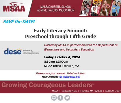 MSAA (@msaa_33) on Twitter photo SAVE THE DATE! Mark you calendar - Early Literacy Summit:
Preschool through Fifth Grade on Friday, October 4, 2024 <a href="/msaa/">msaa</a> 8:30am-12:00pm
<a href="/PrincipalJQuinn/">John Quinn</a>
<a href="/PrincipalGarden/">Liz Garden</a>
<a href="/MonetteStacy/">Stacy Monette, Ed.D.</a>
<a href="/PrincipalKim/">Kim Taylor</a>
@YGB70
<a href="/kmduff7/">Kathleen M. Duff</a>
<a href="/MASchoolsK12/">Massachusetts K-12</a>
<a href="/BostonSchools/">BostonPublicSchools</a>
#GrowingCourageousLeaders SAVE THE DATE! Mark you calendar - Early Literacy Summit:
Preschool through Fifth Grade on Friday, October 4, 2024 <a href="/msaa/">msaa</a> 8:30am-12:00pm
<a href="/PrincipalJQuinn/">John Quinn</a>
<a href="/PrincipalGarden/">Liz Garden</a>
<a href="/MonetteStacy/">Stacy Monette, Ed.D.</a>
<a href="/PrincipalKim/">Kim Taylor</a>
@YGB70
<a href="/kmduff7/">Kathleen M. Duff</a>
<a href="/MASchoolsK12/">Massachusetts K-12</a>
<a href="/BostonSchools/">BostonPublicSchools</a>
#GrowingCourageousLeaders