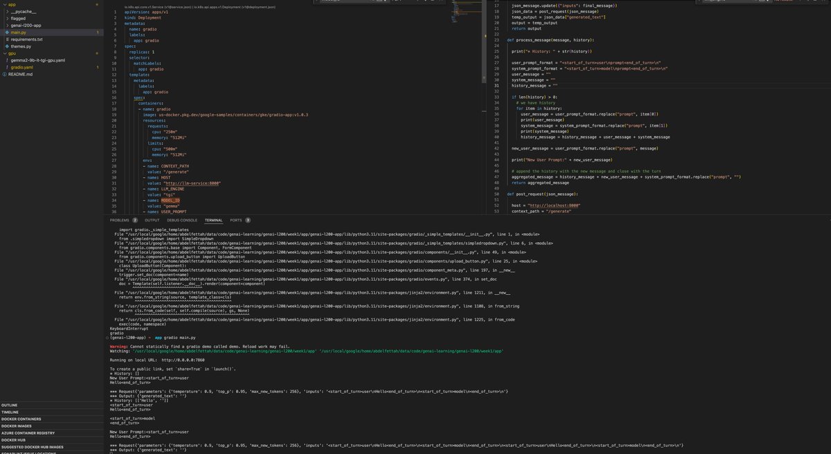 boredabdel's tweet photo. Playing around with Python and @Gradio for building a GenAI Chatbot with Gemma reminds me how much I miss writing Python code 😌🥰

Any new tips or tools people are using these days? I haven't touched Python for the last 3 years or so. I'm still a virtual env kind of dev! https://t.co/rSYvrzuhtR