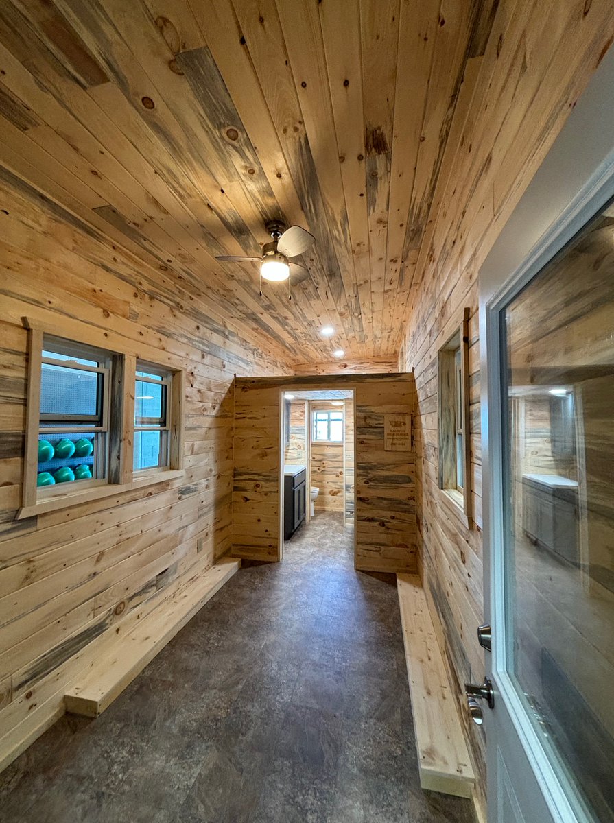 MVLogHomes's tweet photo. The 2024 @SDMauston MHS Tiny House is ready for viewing!
this years class created another great #tinyhouse.  
We @MVLogHomes donated the 1x8 carsiding for the interior.
for more info: https://t.co/seu1j10yzU https://t.co/IMFDhPuwvs