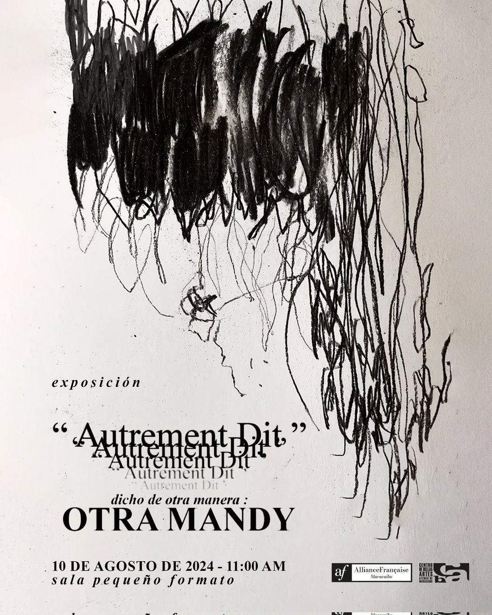 El CBA y la Alianza Francesa de Maracaibo presentan la exposición “Autrement Dit, Dicho de Otra Manera: Otra Mandy”, de la artista Mandy Toro, estará exhibida desde el día sábado 10 de agosto de 2024, hasta el domingo 02 de septiembre, en la sala pequeño formato del CBA.