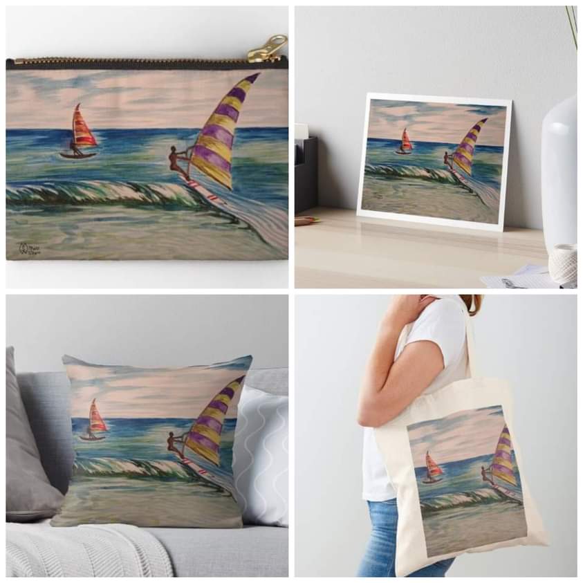 MattStarrFineA1's tweet photo. This is a watercolor of a couple of persons in sailboarding adventures along the coast with some products. https://t.co/YG5zIQ80q8
#mattstarrfineart #gift #giftideas #tshirts #homedecor #sailboard #sailboarding #sailboader #sailing #surf #surfing #ocean #sea #florida #beach https://t.co/7BG5B293aS