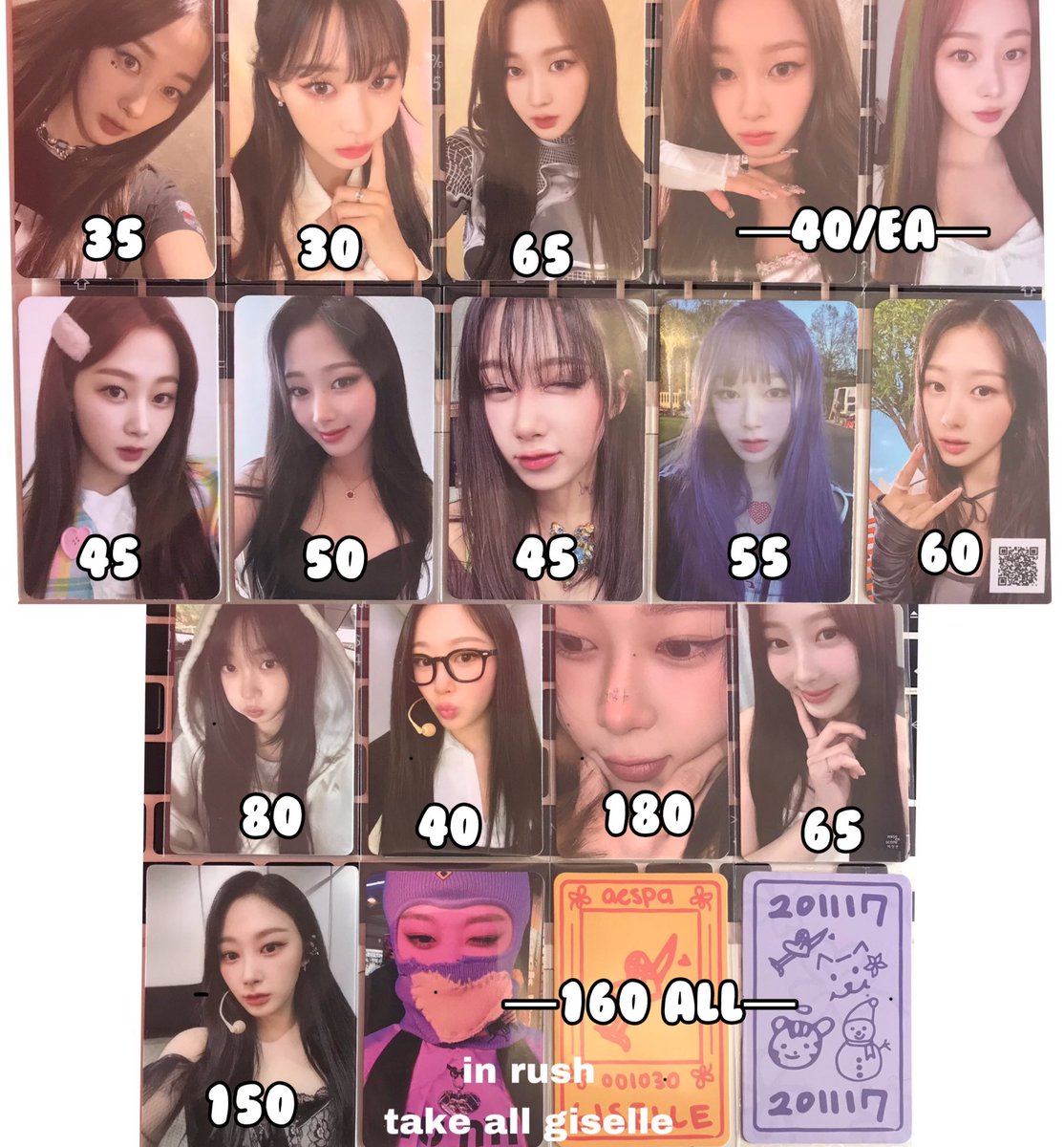[help rt]
wts - want to sell ✿. ׁ ノ ⊹
OPSHARING POCA GISELLE (hrs full)

❏ exc pack
❏ vidcon after pay 
❏ not for sensitive buyer

wts photocard aespa giselle savage drama spicy potd zoom