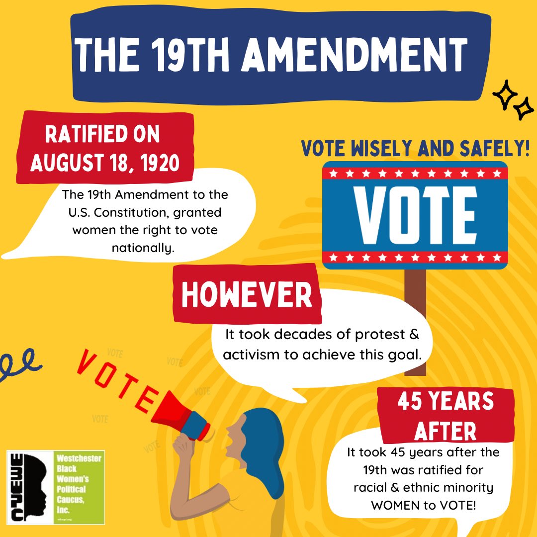 WBWPC's tweet photo. Be VOTE-READY! WBWPC We Are The 19th Amendment! Vote wisely and safely. Make your voice count! 🗣️ #wbwpc #wbwpcmountvernon #wbwpcyonkers #wbwpcnewrochelle #wbwpcgreatbedford #wbwpcpeekskill #wbwpcgreenburgh https://t.co/UJ9hyClpRa