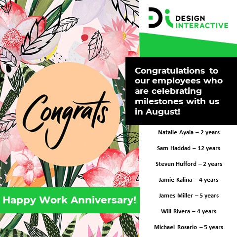 This August, we're celebrating the incredible dedication and hard work of our team members who have reached milestone anniversaries with us. Your commitment and contributions are what make us shine!

#WorkAnniversary #TeamAppreciation