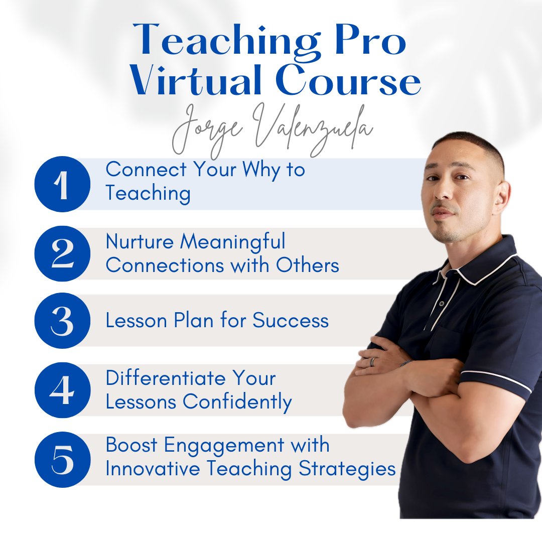 Exciting News! 🎉

I'm putting the finishing touches on my new Teaching Pro Virtual Course 💻, perfect for back-to-school and yearlong at your own pace professional development for beginning teachers and those needing a refresher.

The Teaching Pro course will be hosted on