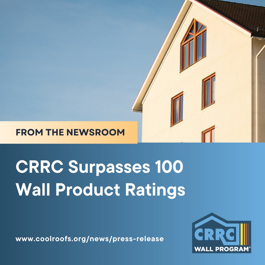 As the second anniversary of the CRRC Rated Wall Products Directory approaches, we are thrilled to announce that the CRRC has published over 100 radiative property ratings for exterior wall products! 

Directory: coolroofs.org/directory/wall

Press release: coolroofs.org/news/crrc-surp…