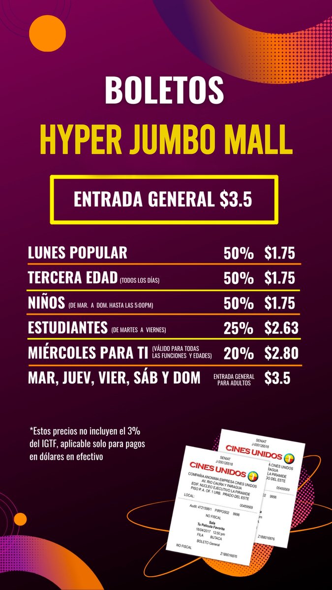 Cine, cotufas y tus películas favoritas...

¡Así es como se debe empezar la semana!🤩❤

¡Compra tus boletos YA! 😎

Te esperamos en Hyper Jumbo Mall. 

#maracay #cinesunidos #películas 

<a href="/CinesUnidos/">Cines Unidos</a>