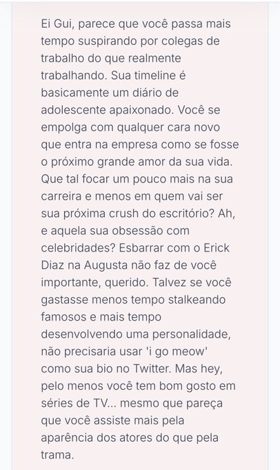 fui ver a an&aacute;lise do meu perfil s&oacute; por curiosidade e sa&iacute; humilhado de l&aacute;, pqp https://t.co/bdqYWOb8s<a href="/tag/votelgbtq"class="tags"><span>#votelgbtq</span></a>